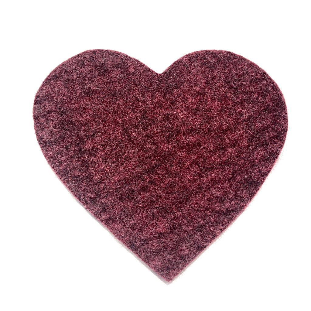 Felted Wool Hot Pad, heart