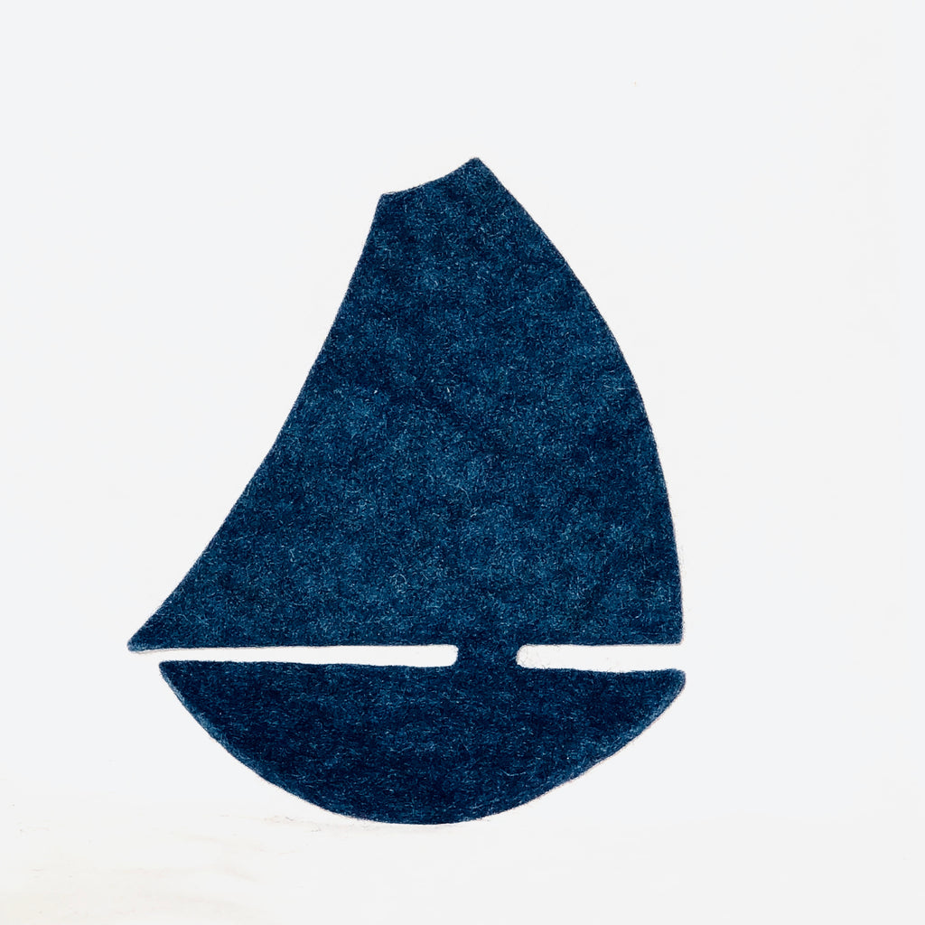 Felted Wool Hot Pad, sailboat. More colors