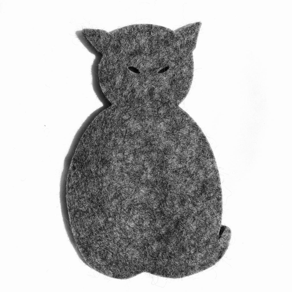 Felted Wool Hot Pad, Cat