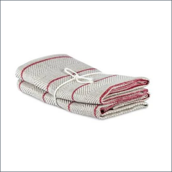 Axlings Linen Tea Towel "Marulk", 2-pack. Red